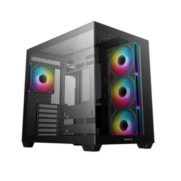 DEEPCOOL R-CG530-BKADA4-G-1 CG530 4F ATX Case, Tempered Glass, 4 Pre-Instaled Fans, USB3.0×2、Gen2 Type-C x1、Audio/Mic×1, Cable, Supports Rear Connector - Image 1