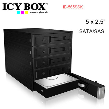 ICY BOX HDDICY565SSK Backplane for 5x 3.5" SATA or SAS HDD in 3x 5.25" bay (IB-565SSK) - Image 1