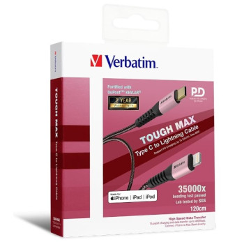 Verbatim 66050 Type C to Lightning Cable with Kevlar 120cm Rose Gold - Image 1