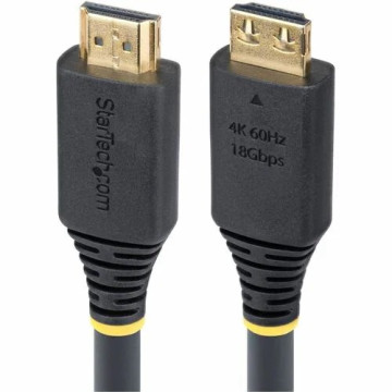 StarTech HDMI2-CABLE-GRIP-20F 20ft (6.1m) High Speed HDMI Cable with Gripping Connectors, 4K 60Hz/1440p 144Hz 18Gbps, UHD HDMI Cord, TPE Jacket - High Speed HDMI Cable w/gripping connectors to minimize accidental disconnection; Supports 4K 60Hz  - Image 1