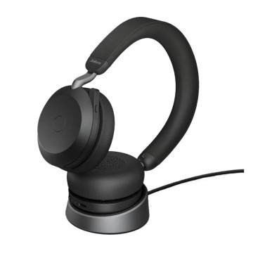 Jabra 27599-999-889 Evolve2 75 USB-C Link380c MS Stereo Stand Black, 8-Mic Technology, 36 Hours Battery & Fast Charge, Dual-Foam Tech, Discreet Hide-Away Boom Arm - Image 1