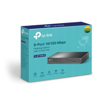 TP-LINK TL-SF1008LP (E) 8-Port 10/100Mbps Desktop Switch with 4-Port PoE, Up To 41W For all PoE Ports - Image 1