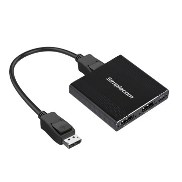 Simplecom CM214 DisplayPort Splitter 1 IN 2 OUT MST Hub for Dual Extended Screens 4K DP 1.4 - Image 1