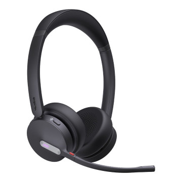 Yealink WHD642-MS WHD642 DECT wireless headset, dual-ear headset, DECT Bluetooth hybrid, Teams certified, Acoustic Shield 2.0, 200m range, 16hr talk time - Image 1