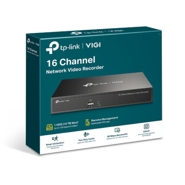 TP-LINK VIGI NVR1016H (CH) 16 Channel Network Video Recorder, 24/7 Continuous Recording, Up To 10TB, 16 Channel Live View, UpTo 8MP (HDD Not Included) - Image 1