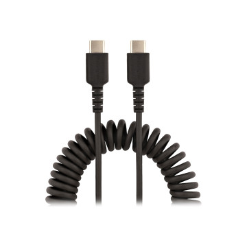 StarTech R2CCC-50C-USB-CABLE 1.6FT (50CM) USB-C FAST CHARGING CABLE, RUGGED, COILED, CHARGE & SYNC, 3A, US - Image 1