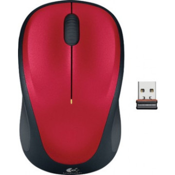 Logitech 910-003412 M235 Wireless Mouse Red Contoured design Glossy Comfort Grip Advanced Optical Tracking 1-year battery life - Image 1
