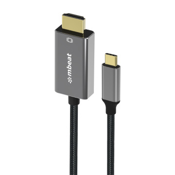 MBEAT MB-XCB-CHD18 Tough Link 1.8m 4K USB-C to HDMI Cable - Extend USB-C Laptop, Tablet or Smartphone Video to HDMI Monitor, Projector, HDTV, 4K@60Hz(3840×2160) - Image 1