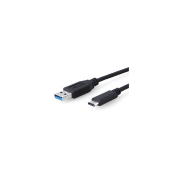 8ware UC-3001AC USB-C to USB3.0 Cable 1m Type C to A Male to Male Black 10Gbps - Image 1