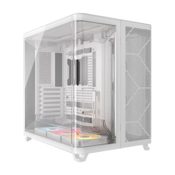 Corsair CC-9011319-WW AIR 5400 RS-R ARGB Mid-Tower ATX Case - White, Triple-Chamber, 360mm Rad Support, Glass Panels, USB-C, ATX/E-ATX, 2x SSD, 1x HDD - Image 1
