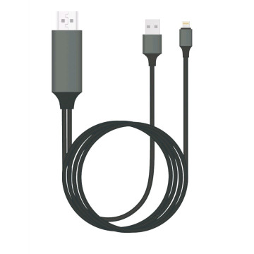 8ware GEN-CABLIGHTNINGTV-2 HDMI to Lightning 2m Cable for iPhone & iPad Plug & Play lightning device to HD TV or Monitor Retail Packaging - Image 1