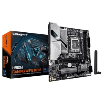 Gigabyte H810M G WIFI6 GEN5 1.0 H810M G WIFI6 GEN5 MB Intel LGA 1851 ATX Motherboard, 2x DDR5 ~128GB, 1x PCI-E x16, 1x PCI-E x1, 1x M.2, 4x SATA, 3x USB 3.2, 3x USB 2.0 - Image 1