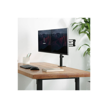 StarTech ARMDUAL3 DUAL MONITOR DESK MOUNT, UP TO 32", ARTICULATING, H/ADJ, VESA, 5YR - Image 1