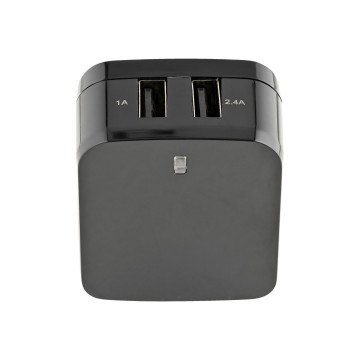 StarTech USB2PACBK DUAL PORT USB WALL CHARGER 17W/3.4A TRAVEL CHARGER 110V/220V 2YR - Image 1