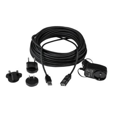StarTech USB2AAEXT15M 15M USB2.0 A TO A EXTENSION CABLE, M/F, BLACK, LED, LTW - Image 1