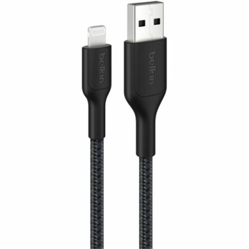 Belkin CAA020FQ2MBK BoostCharge Pro 2 m Lightning/USB Data Transfer Cable - Cable for iPhone, iPad Air, iPad mini, iPad Pro, Charger - First End: 1 x USB Type A - Male - Second End: 1 x Lightning - Male - 480 Mbit/s - MFI - Black - Image 1