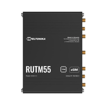 Teltonika RUTM55000000 RUTM55 Dual 5G Router, Dual SIM & eSIM™, Telit 5G Modem, Auto-Failover, Ethernet, Serial (RS232, RS485), 3-PIN POWER INPUT - Image 1