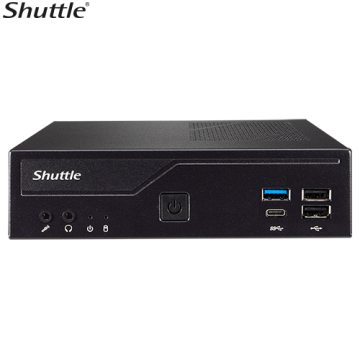 Shuttle DH610V2 DH610 V2 Slim Mini PC 1L Barebone - Intel 12th/13th/14th Gen , 2xDDR5 (max96g), 2.5' HDD/SSD bay, 2xLAN (1G & 2.5G), 2xRS232, HDMI, 2xDP, 120W - Image 1