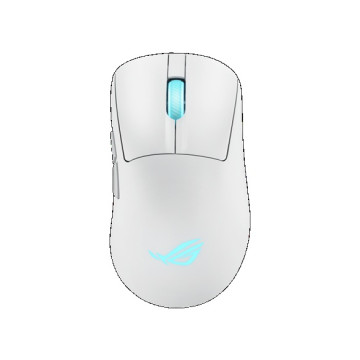 ASUS ROG KERIS II ORIGIN WHITE ROG Keris II Origin Gaming Mouse Moonlight White, ROG Micro Switch II, USB/Bluetooth/RF 2.4GHz, 8000 Hz, AURA Sync, 2 m paracord - Image 1