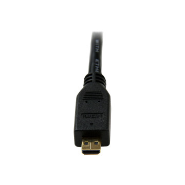 StarTech HDADMM2M 2M HDMI 1.4 TO MICRO HDMI ADAPTER CABLE WITH ETHERNET, BLACK, LTW - Image 1