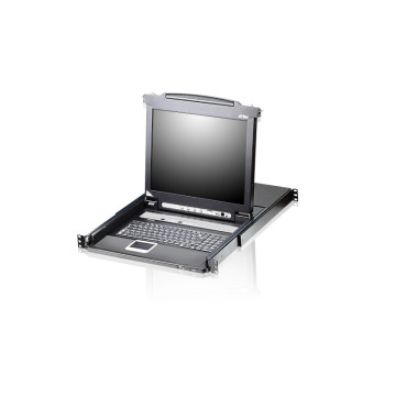 Aten CL5708N-ATA-AU Rackmount KVM Switch Single Rail 8 Port VGA PS/2-USB w/ 19' LCD Display, 2x Custom KVM Cables, 1280x1024@75hz Display, LED Illumination - Image 1