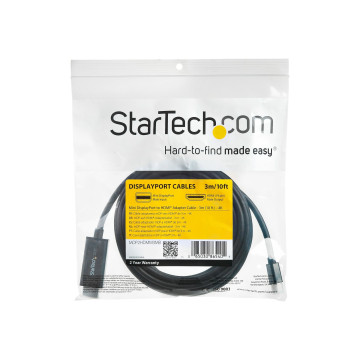 StarTech MDP2HDMM3MB 3M mDP TO HDMI ADAPTER CABLE, 4K, BLACK, 3YR - Image 1