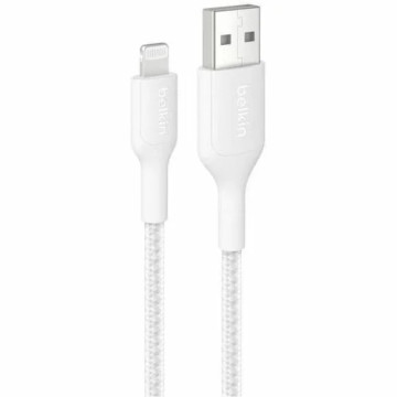 Belkin CAA020FQ2MWH BoostCharge Pro 2 m Lightning/USB Data Transfer Cable - Cable for iPhone, iPad Air, iPad mini, iPad Pro - First End: 1 x USB Type A - Male - Second End: 1 x Lightning - Male - 480 Mbit/s - White - Image 1