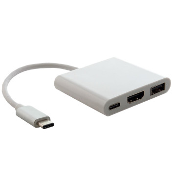Astrotek AT-CMHDMIUSBCF USB 3.1 Type-C USB-C to USB-C HDMI USB-A Hub Adapter Converter Cable Male to Female 4K 30Hz for Apple MacBook Chromebook Pixel - Image 1