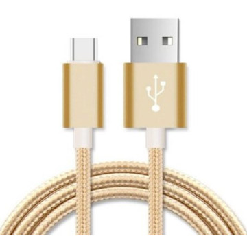 Astrotek AT-USBMICROBG-1M 1m Micro USB Data Sync Charger Cable Cord Gold Color for Samsung HTC Motorola Nokia Kndle Android Phone Tablet & Devices - Image 1
