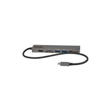 StarTech DKT30CHSDPD1 USB-C Multiport Adapter Hub, USB-C to 4K 60Hz HDMI, Gigabit Ethernet and 100W Charging for Macbook Pro / Air and Windows - 4K 60Hz HDMI, dual USB 5Gbps ports, Gigabit Ethernet, SD/microSD, and 100W Charging from a single US - Image 1