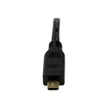 StarTech HDADMM1M 1M HDMI 1.4 TO MICRO HDMI ADAPTER CABLE WITH ETHERNET, BLACK, LTW - Image 1