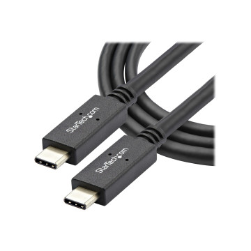 StarTech USB31C5C1M 1M USB-C 3.1 CABLE, 5A PD, TB 3 COMPATIBLE, BLACK, 2YR - Image 1