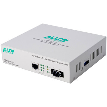 Alloy POE200LC 10/100Base-TX to 100Base-FX Multimode Fibre (LC) Converter, provides PoE power (RJ-45). 2km - Image 1