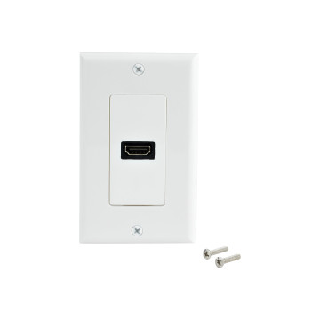 StarTech HDMIPLATE SINGLE OUTLET FEMALE HDMI WALL PLATE, WHITE - Image 1