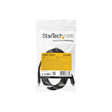 StarTech USB2C5C2M 2M USB-C 2.0 CABLE, 5A PD, TB 3 COMPATIBLE, BLACK, 2YR - Image 1