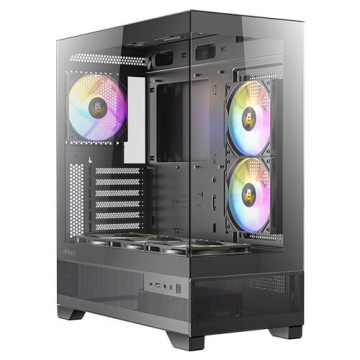 Antec CX700 ARGB - Black, Mid Tower, ATX/Micro-ATX/ITX, 270° Tempered Glass, USB-C, 3× ARGB PWM Fans, 360mm Radiator, 1Yr Wty - Image 1