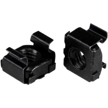 StarTech CABCAGENUT2B M5 Cage Nuts - 100 Pack, Black - M5 Mounting Cage Nuts for Server Rack & Cabinet - Cage Nut - Steel - Black - 100 / Pack - Image 1
