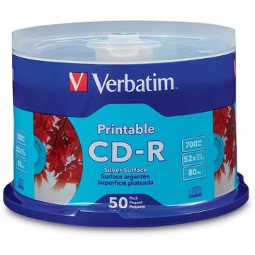 Verbatim 95005 CD Recordable Media - CD-R - 52x - 700 MB - 50 - 120mm - Printable - 1.33 Hour Maximum Recording Time - Image 1