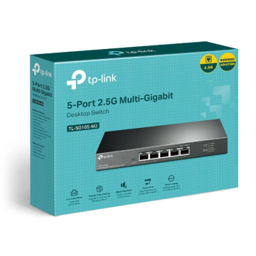 TP-LINK TL-SG105-M2 5-PORT UNMANAGED 2.5G DESKTOP SWITCH, METAL CASE, 5YR - Image 1