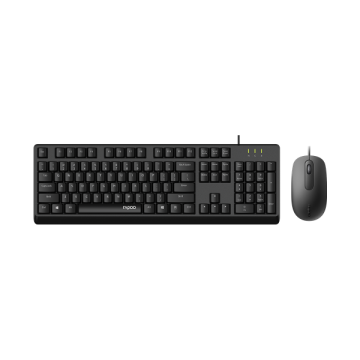 Rapoo X130PRO - Wired Keyboard and Mice Combo Black with Spill Resistant / 1000dpi Optical Business and Office choice. Full Size with Numpad. - Image 1