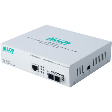 Alloy POE3000ST 10/100/1000Base-T PoE+ RJ-45 to 1000Base-SX Multimode (ST) Converter. Wavelength: 850nm. Max. range 550m - Image 1
