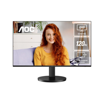 AOC Q27B3CF3 27' IPS : 2560×1440 @ 120Hz, 1ms MPRT, 350 nits, sRGB 116%, USB-C (65W), HDMI 2.0, USB hub, speakers, height-adjustable, VESA 100mm - Image 1