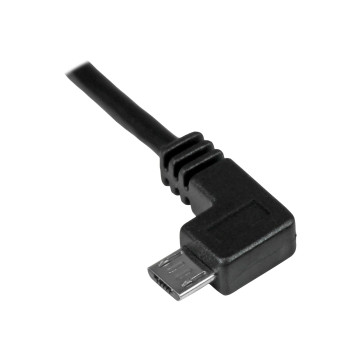 StarTech USBAUB1MLA MICRO-USB CHARGE-AND-SYNC CABLE M/M - LEFT-ANGLE MICRO-USB - 30/24 AWG - 1 M (3 F - Image 1