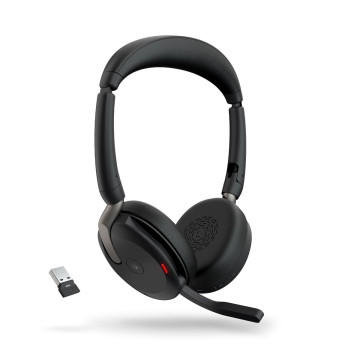 Jabra 26699-999-999 Evolve2 65 Flex MS Stereo Bluetooth Headset, Link380a USB-A Dongle, Foldable Design, 2Yr Warranty, 20 hours battery life, ANC 30m Wireless Range - Image 1
