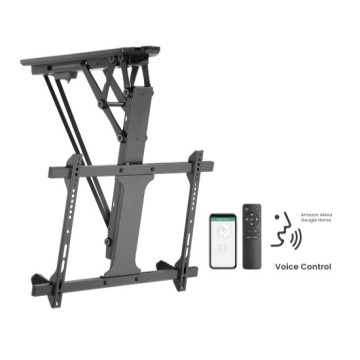 Brateck PLB-M0546AI Smart Flip Down TV Ceiling Mount Powered by TUYA Support most 32' ~ 70' TVs (Black) - Image 1