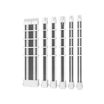 Antec AT-ECAB-W300-C1P4-W/GY (LS CIP4 Cable Kit White Grey - 6 Pack, 24ATX, 4+4 EPS, 16AWG Thicker, High Performance 300mm long Length. Premium Sleeved & Universal - Image 1