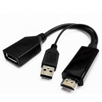 8ware GC-HDMIDP-2U 4K HDMI to DP DisplayPort Male to Female Active Adapter Converter Cable USB powered - Image 1