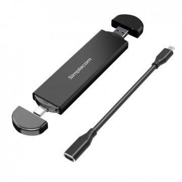 Simplecom SE522 NVMe / SATA M.2 SSD to USB 3.2 Gen 2 Dual USB Connector Enclosure - Image 1