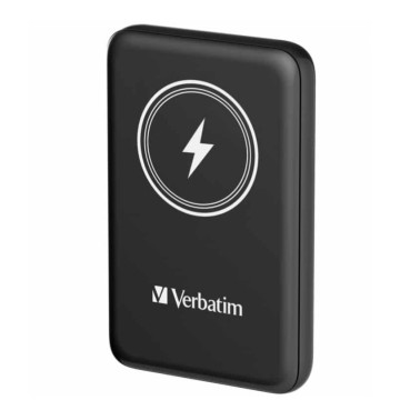 Verbatim 66972 Power Pack 10,000 mAh PD 3.0, 22.5w, embedded cables USB-C, Lightning Cables, USB-A Ports – Charge 4 devices at once, LED display Black - Image 1