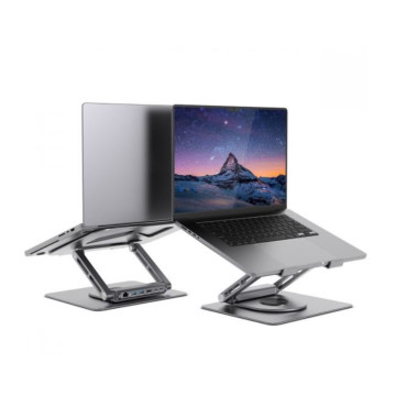 MBEAT MB-STD-S12GRY Stage S12 Rotating Laptop Stand with USB-C Docking Station Flexible Ergonomic Design USB-C HDMI RJ45 1000Mbps - Image 1